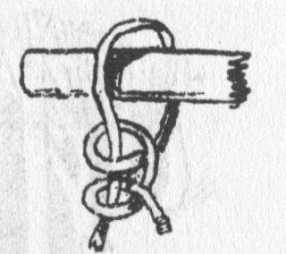 4.—Two Half-Hitches to make a rope fast to a pole with a sliding loop.